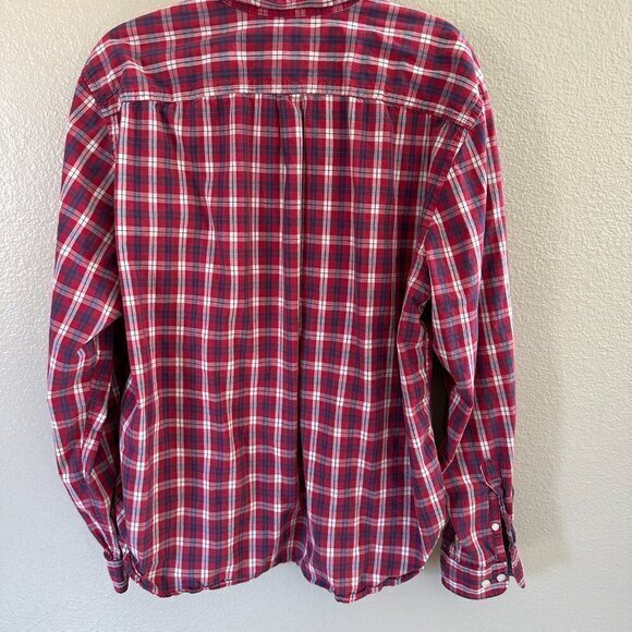 Dockers Men's Red‎ Plaid Long Sleeve Shirt, plaid long sleeve shirt, mens shirt - Picture 7 of 7